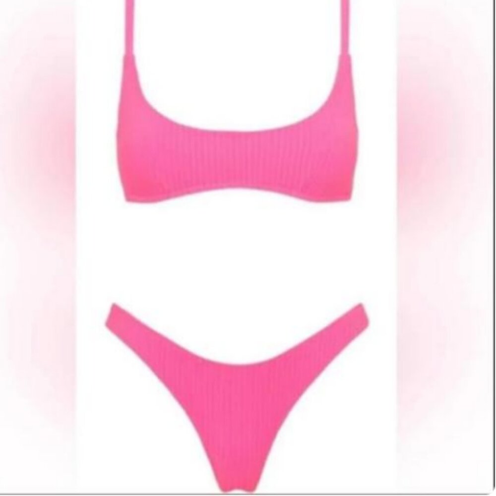 traingl bathing suit pink
